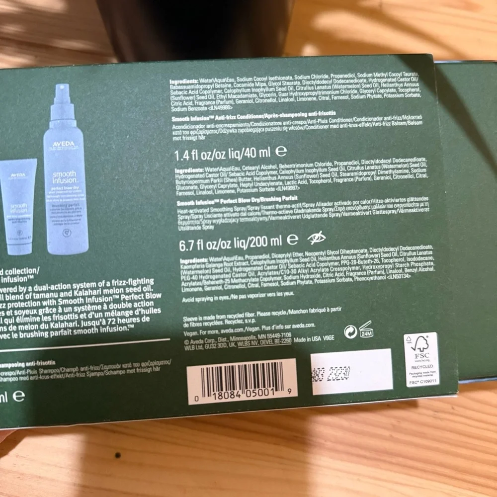New AVEDA Smooth Infusion Haircare Set